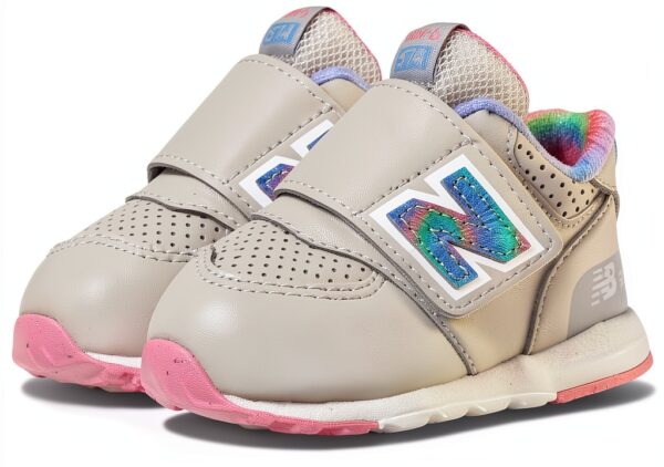 New Balance 574 Sneaker Unisex Bambini Grigio Rosa Segnale